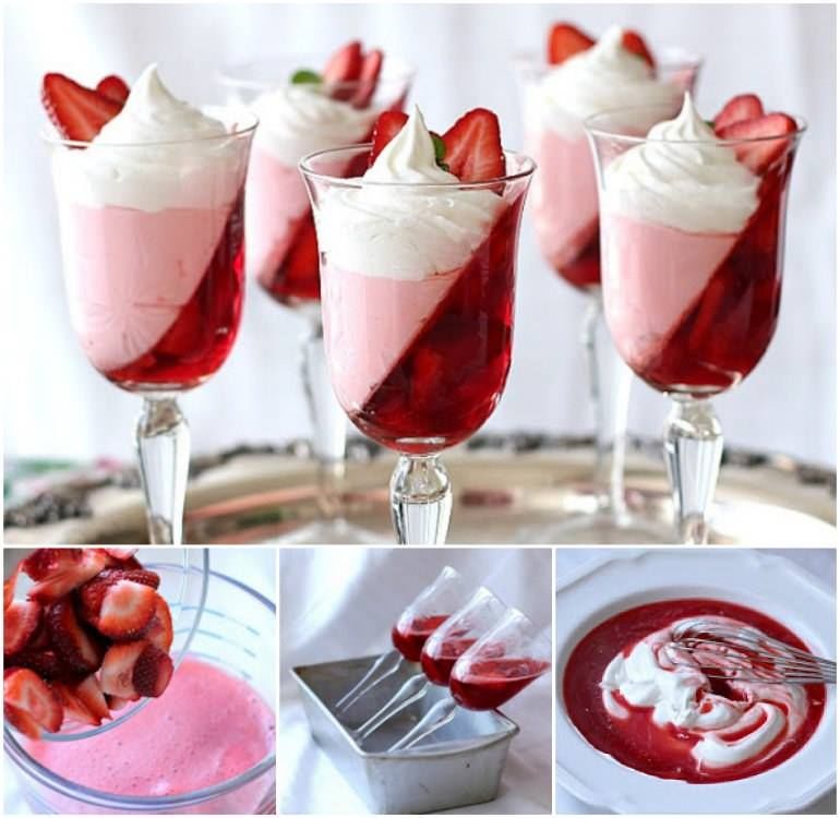 Jello Strawberry Parfait