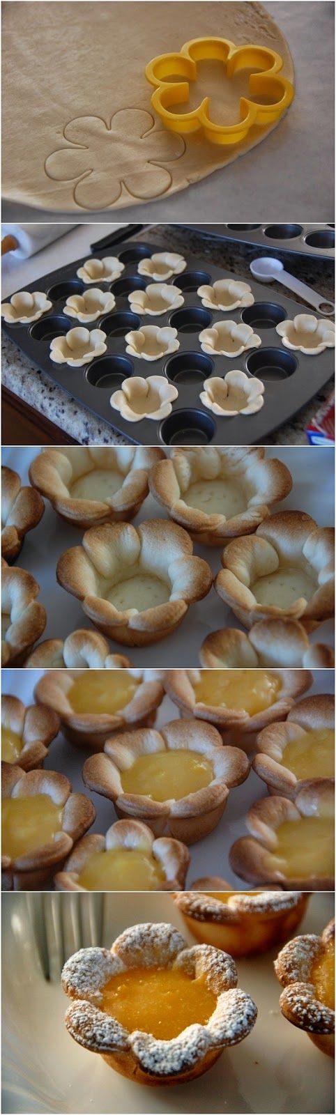 Flower Shaped Lemon Curd Tarts