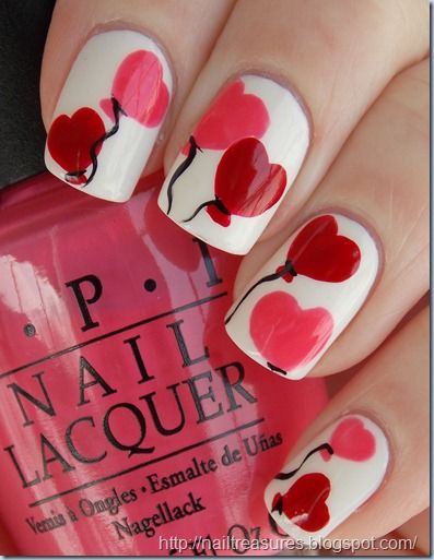 Balloon Heart Nails Balloon Heart Nails