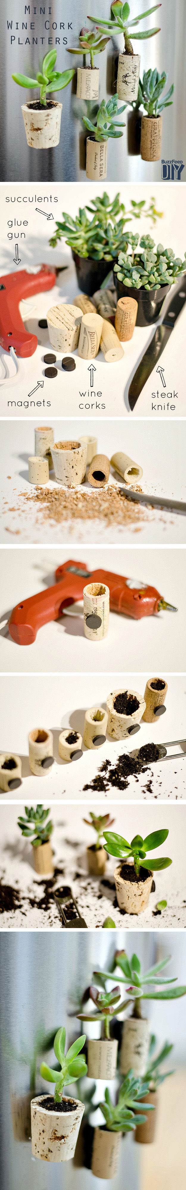 DIY Wine Cork Planters DIY Wine Cork Planters