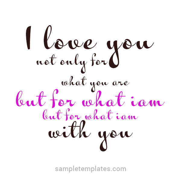 I love you