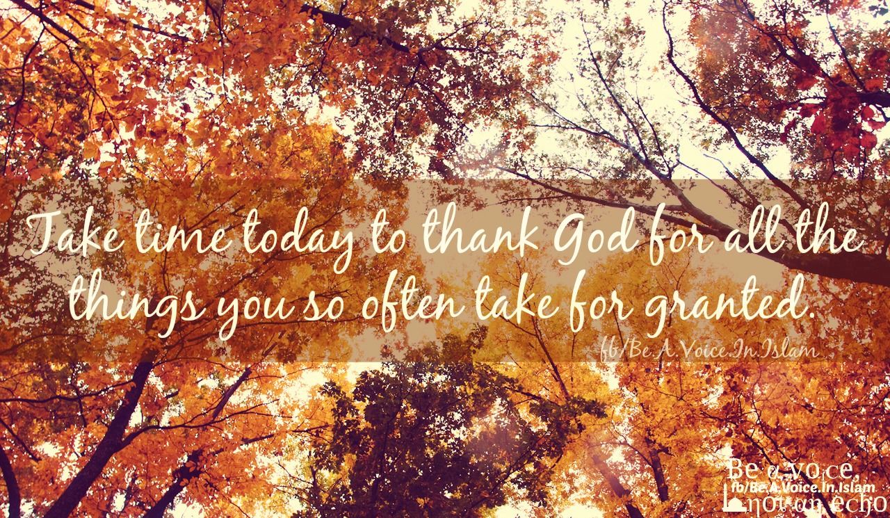 Take time to thank God