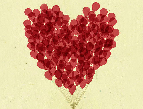 Heart of ballons