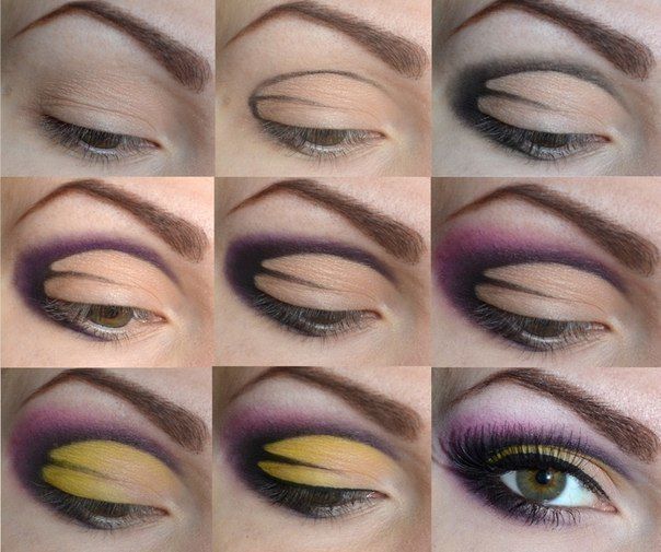 Purple Yellow Eye Makeup