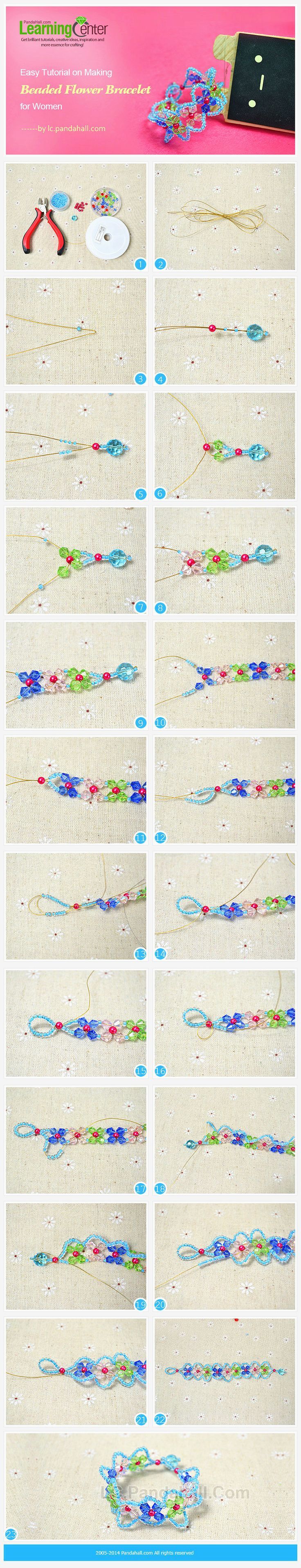 DIY Beaded Flower Bracelet DIY Beaded Flower Bracelet