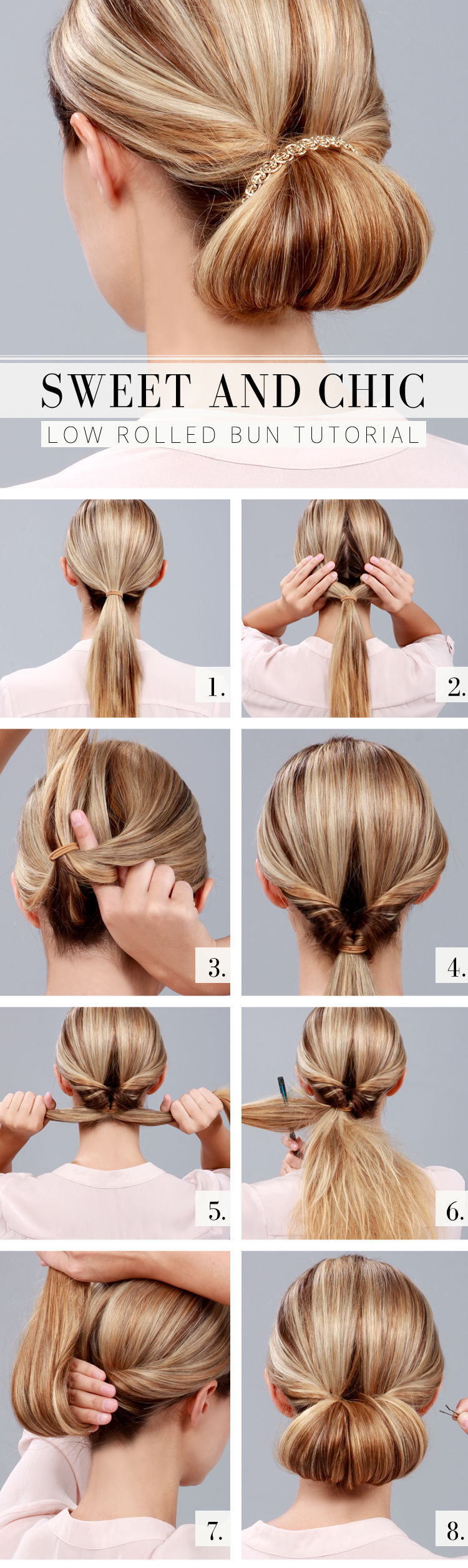 DIY Low Rolled Bun Tutorial DIY Low Rolled Bun Tutorial
