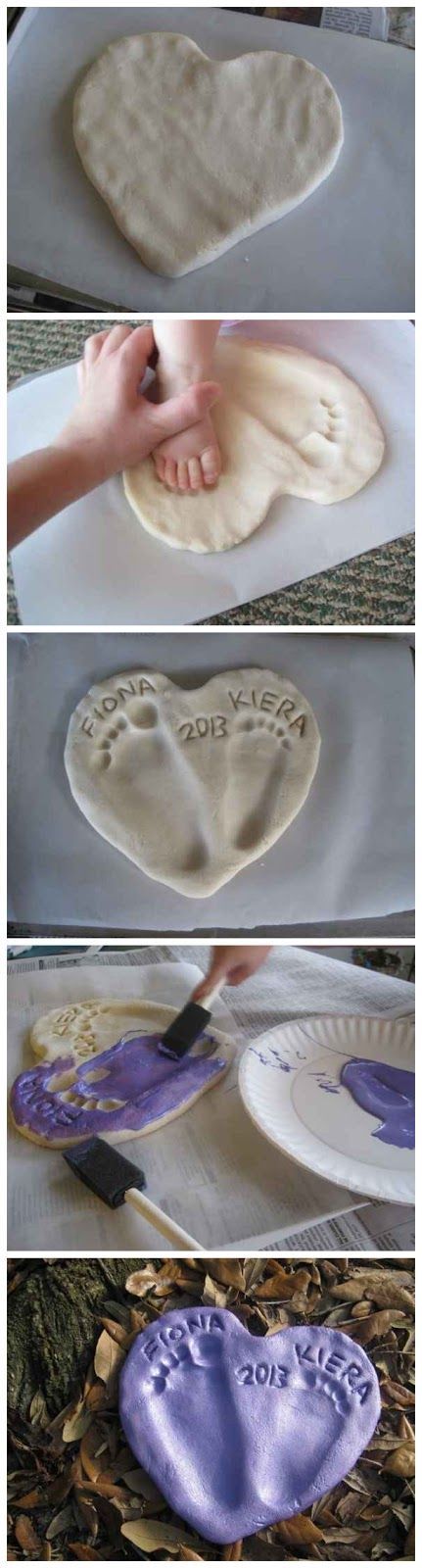 Salt Dough Footprint Heart Salt Dough Footprint Heart