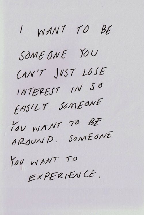 I want to be someone who I want to be someone who