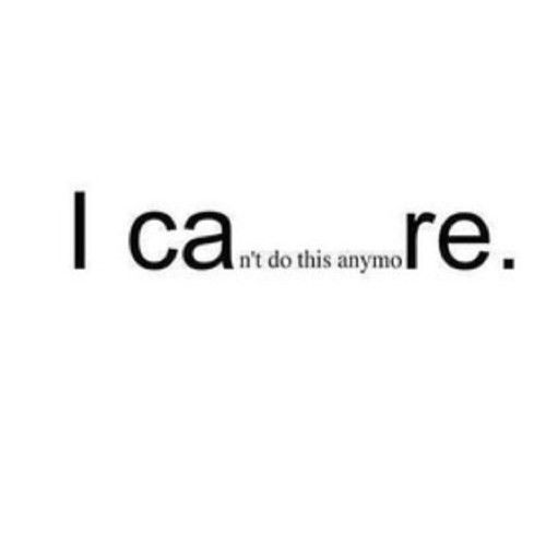 I care but...