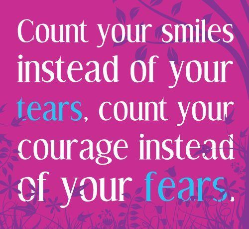 Count your smiles instead of your tears.... Count your smiles instead of your tears....