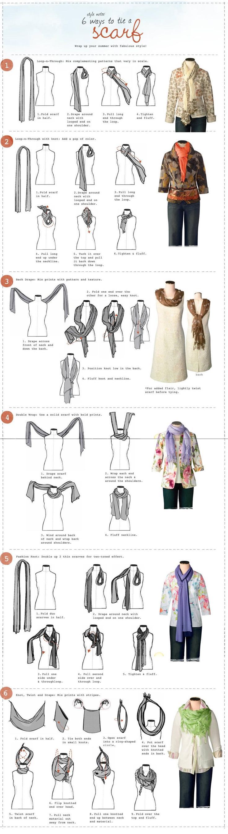 6 ways to tie a scarf 6 ways to tie a scarf