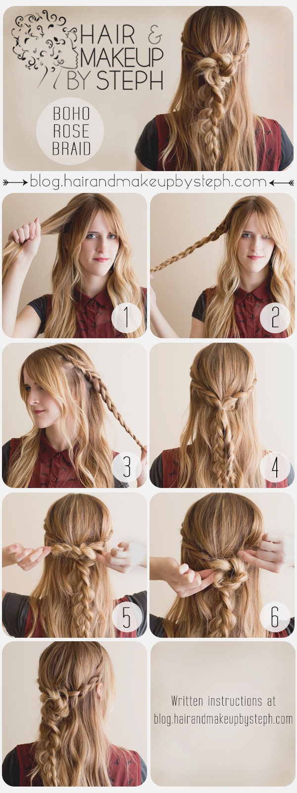 DIY Boho Rose Braid