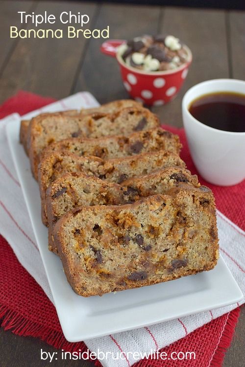 Triple chip banana bread