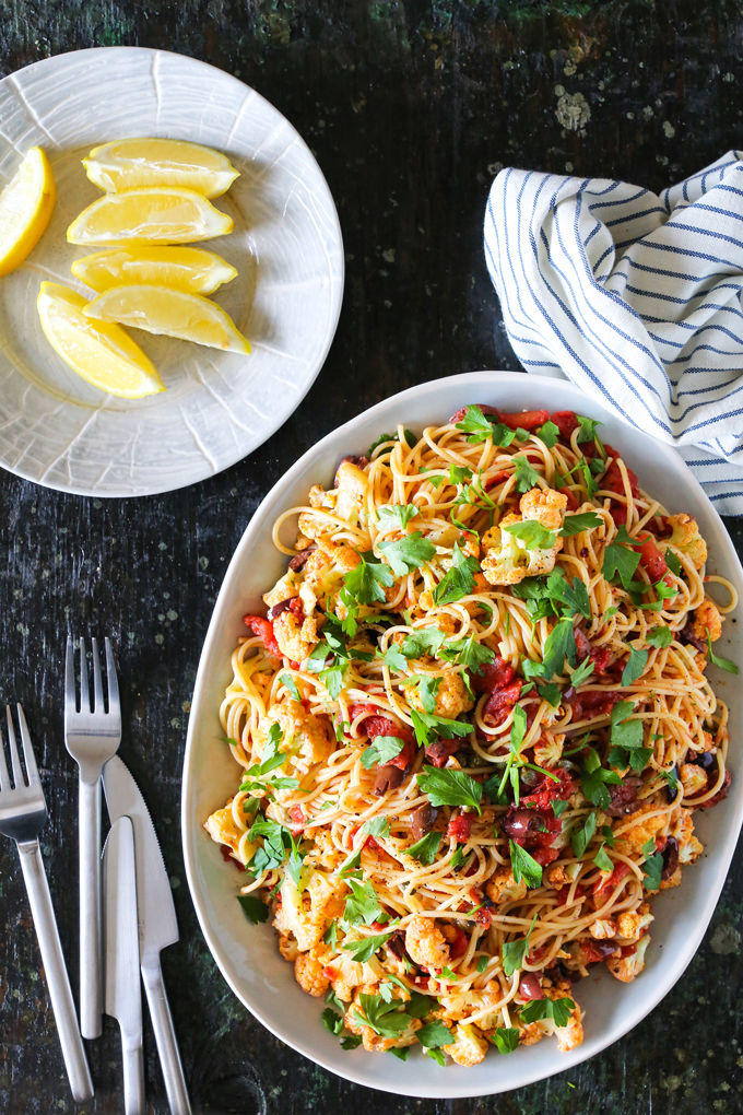 Pasta puttanesca roasted cauliflower Pasta puttanesca roasted cauliflower
