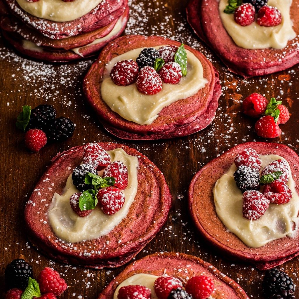 Red velvet pancakes Red velvet pancakes