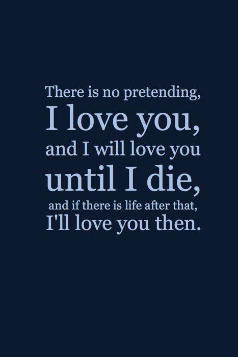 I love you