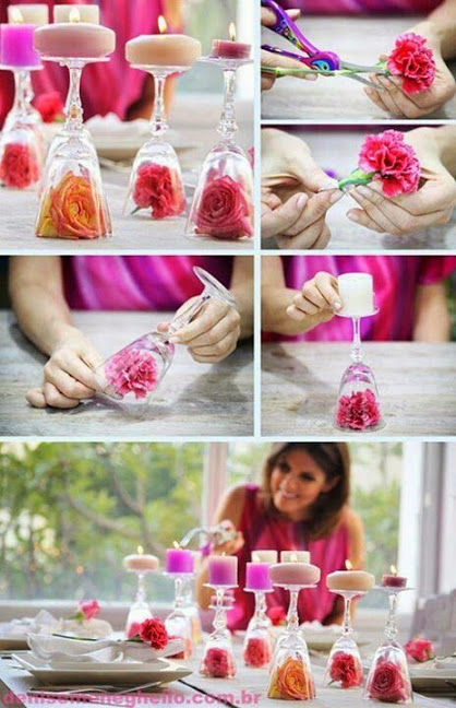 Flower Glass Candles