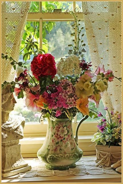Flowers in Antique Pitcher