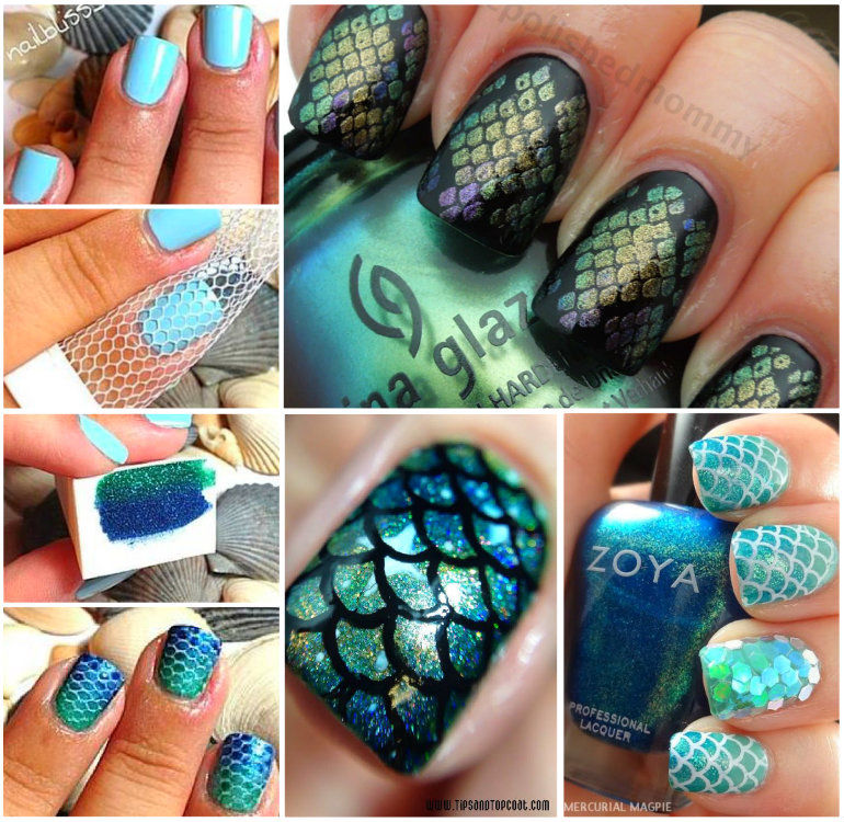 DIY Mermaid Nails DIY Mermaid Nails