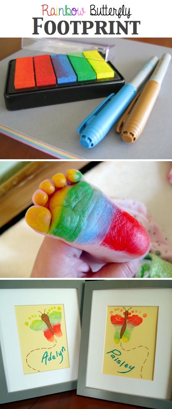 DIY Rainbow Butterfly Footprint DIY Rainbow Butterfly Footprint