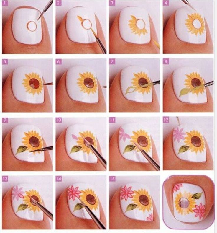 Sunflower Nail Tutorial