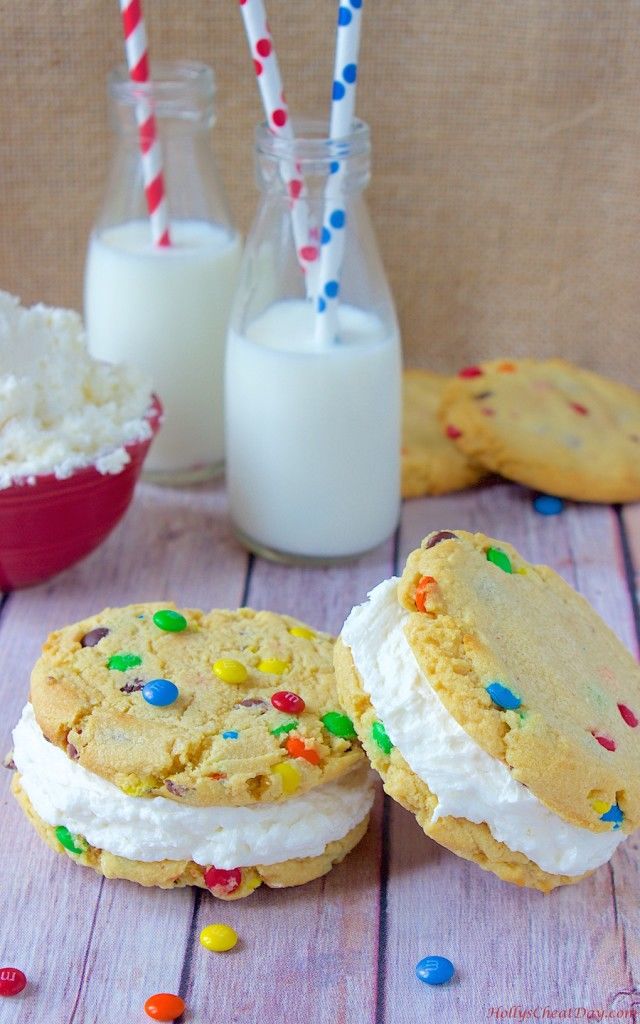 M&M Cookie Ice Cream Sandwiches Pictures, Photos, and Images for