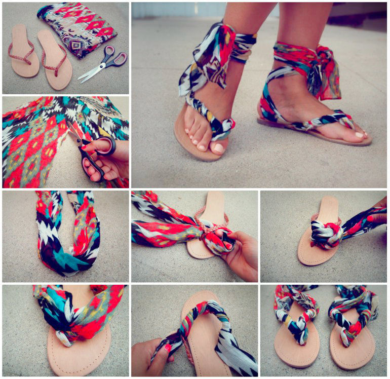 DIY Scarf Ankle Wrap Sandals Pictures, Photos, and Images for Facebook