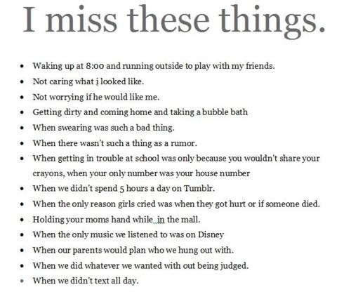 I Miss These Things I Miss These Things