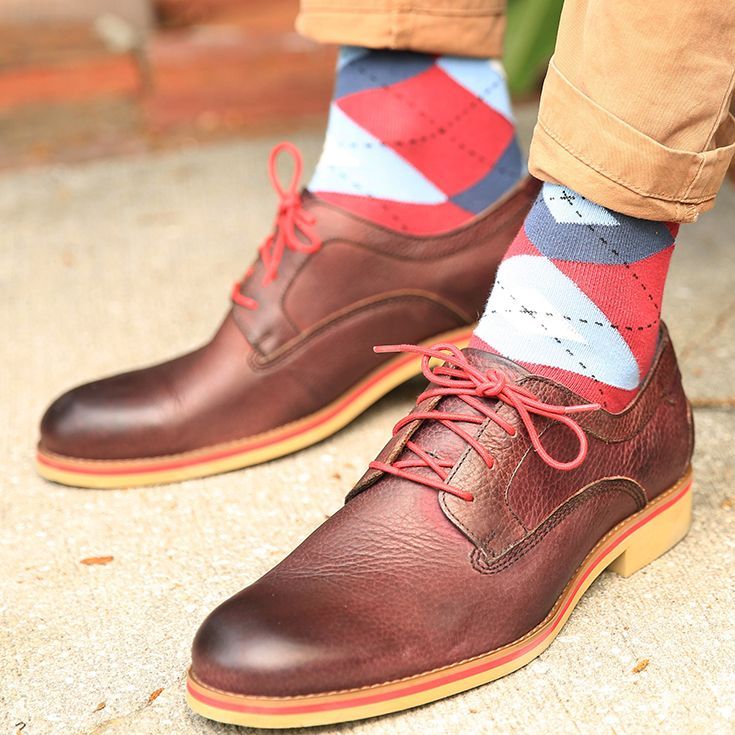 Apple Red Blue And Blue Argyle Men's Dress Socks Pictures, Photos, and