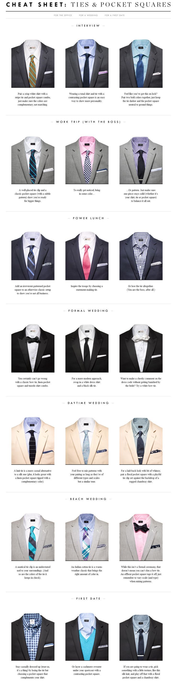 Men's Fashion Cheat Sheet Ties And Pocket Squares Pictures, Photos, and