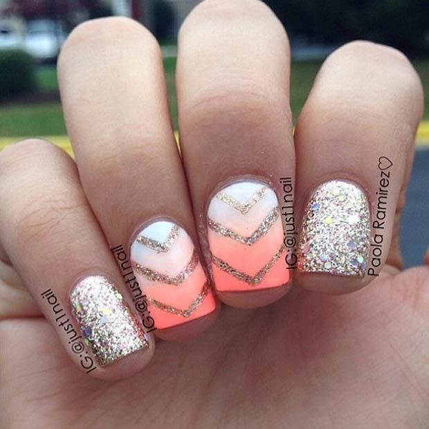 Neon Ombre Effect & Gold Glitter Pictures, Photos, and Images for Facebook, Tumblr, Pinterest