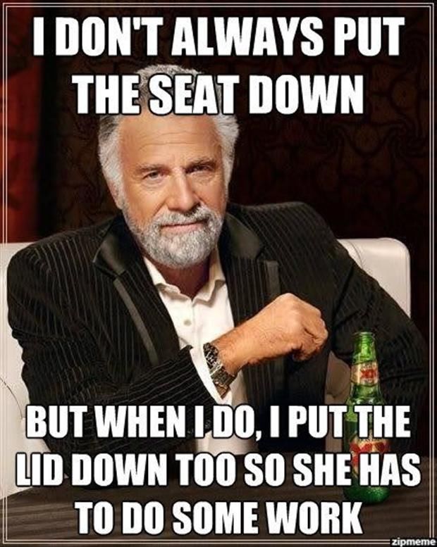 I Don Always Put The Seat Down But When I Do, I Put The Lid Down Too So She Has To Do Some Work