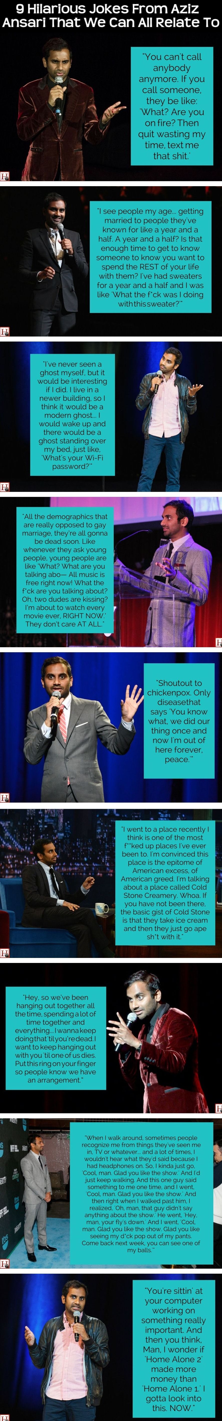 9 Hilarious Jokes From Aziz Ansari That We Can All Relate To Pictures ...