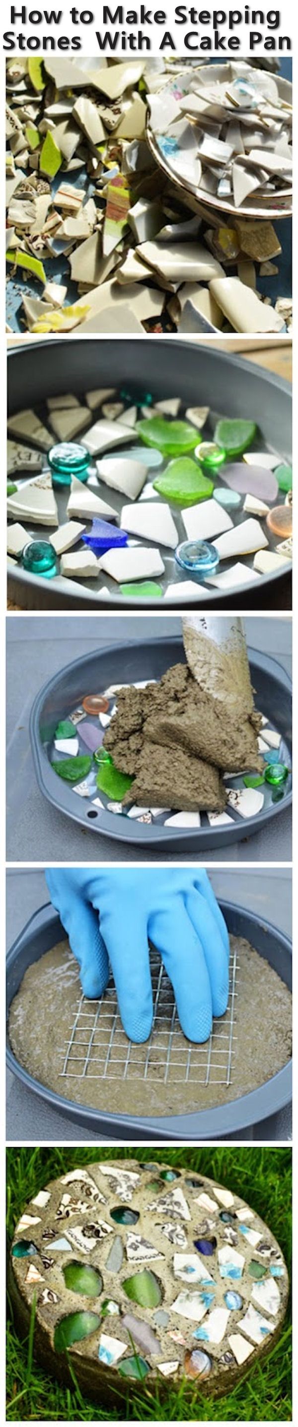 How To Make Stepping Stones With A Cake Pan Pictures, Photos, and