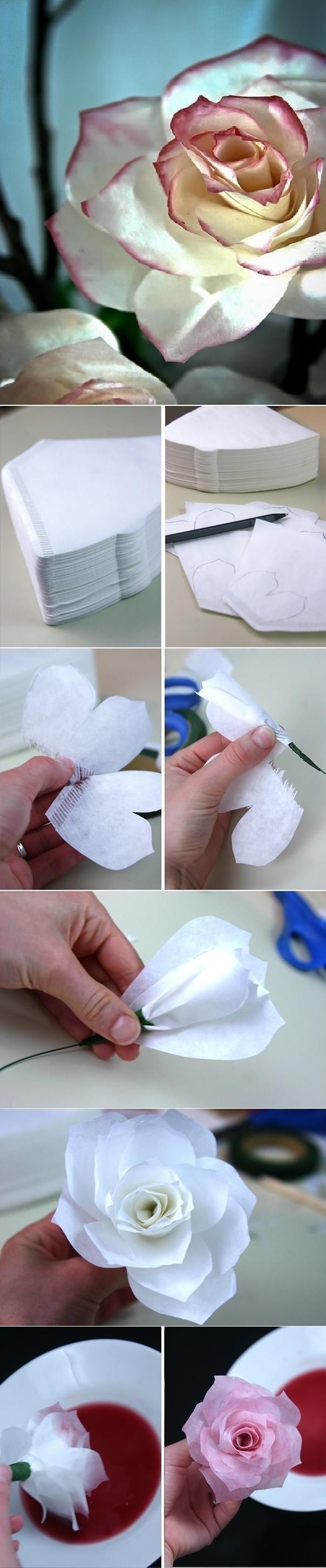 DIY Rose of Coffee Filter