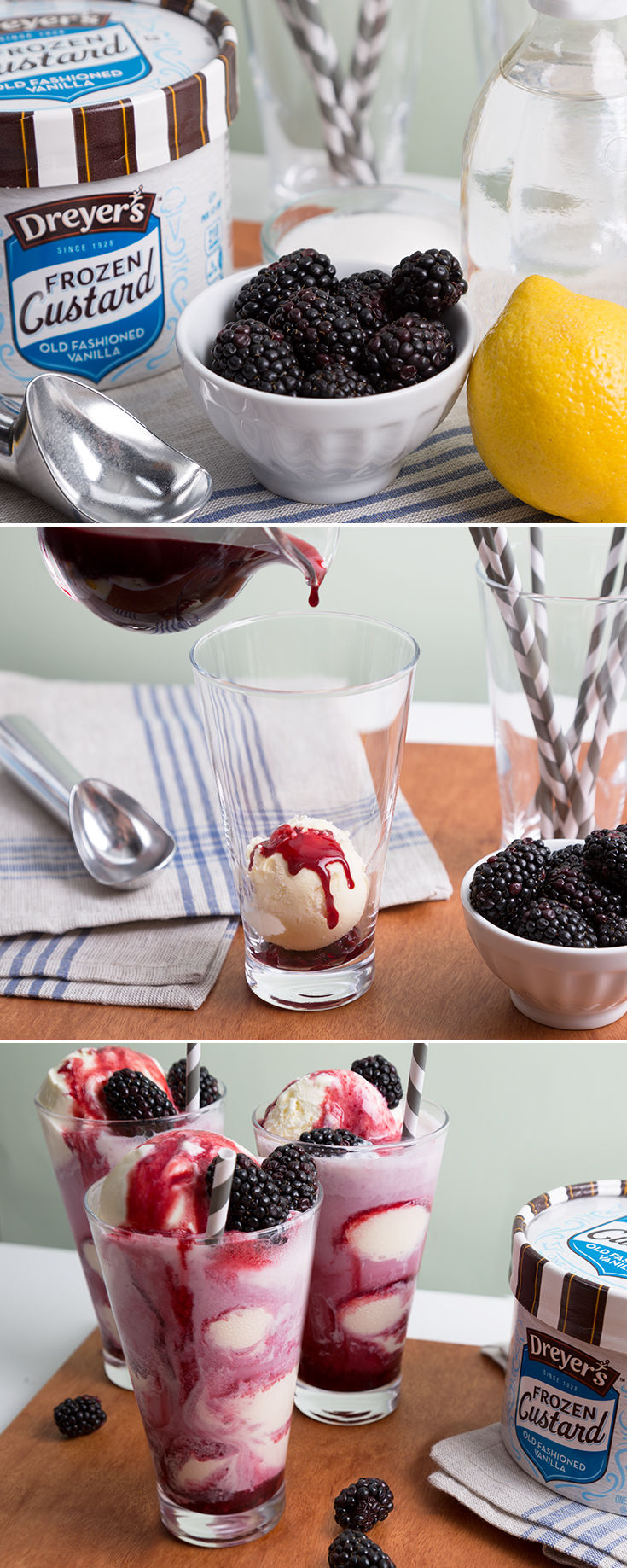 Dreyer's Frozen Custard Blackberry Sodas Pictures, Photos, and Images