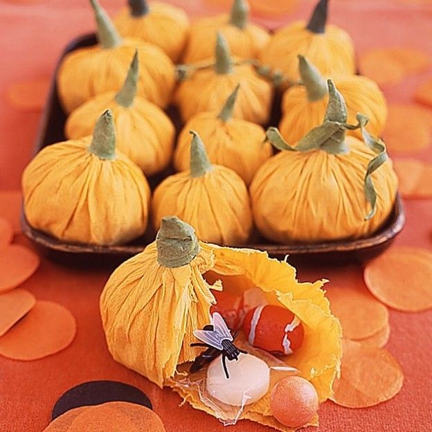 Crepe Paper Pumpkin Pouches Pictures, Photos, and Images for Facebook