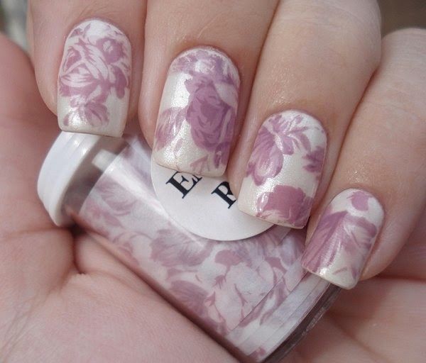Soft Pink Rose Nails