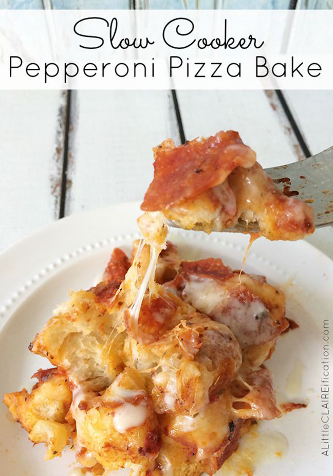 Slow Cooker Pepperoni Pizza Bake Pictures, Photos, and Images for