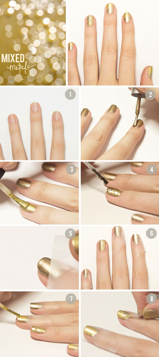 DIY Mixed Metals Nail Polish