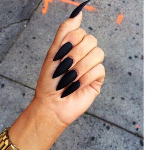 Black Matte Stiletto Nails Pictures, Photos, and Images for Facebook, Tumblr, Pinterest, and Twitter