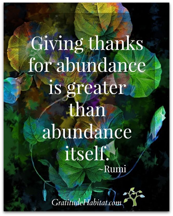 Giving Thanks For Abundnace
