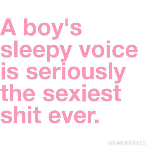 A boy's sleepy voice
