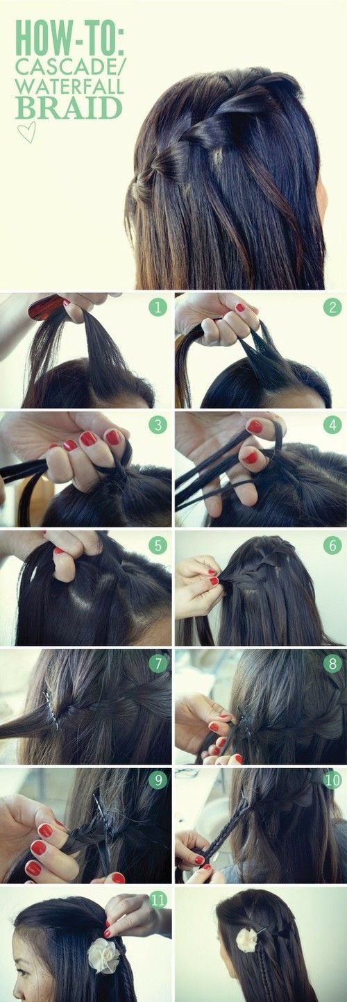 DIY cascade waterfall braid