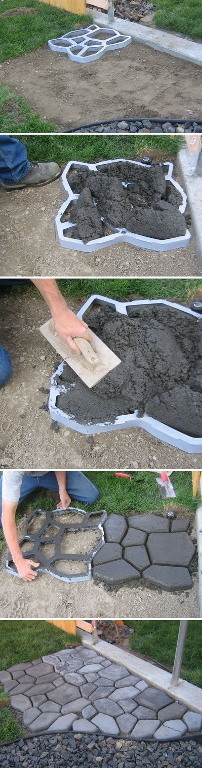 DIY cobblestone path