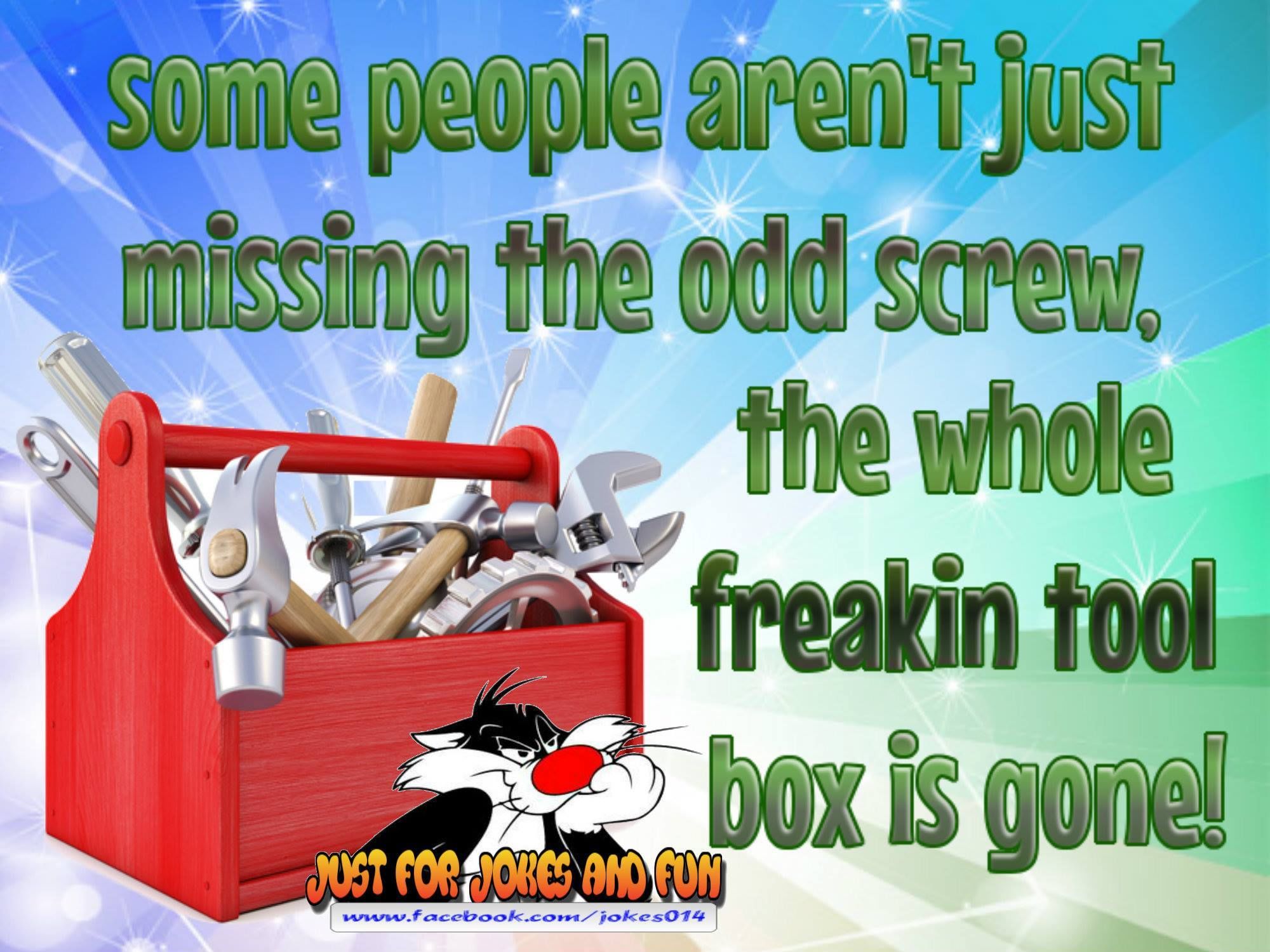 Some People Aren't Just Missing The Odd Screw They Are Missing The Whole  Toolbox Pictures, Photos, and Images for Facebook, Tumblr, Pinterest, and  Twitter, image size:2000x1500