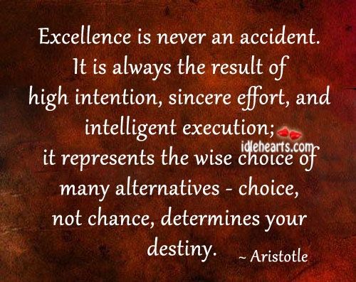 Excellence Is Never An Accident Excellence Is Never An Accident Pictures, Photos, And Images For Facebook,  Tumblr, Pinterest, And Twitter