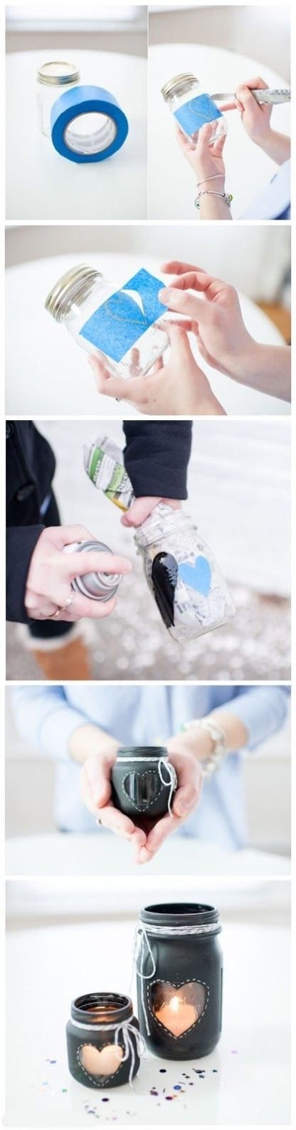 DIY heart jars