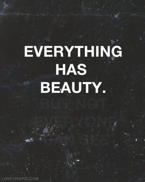 Everything has beauty Everything has beauty
