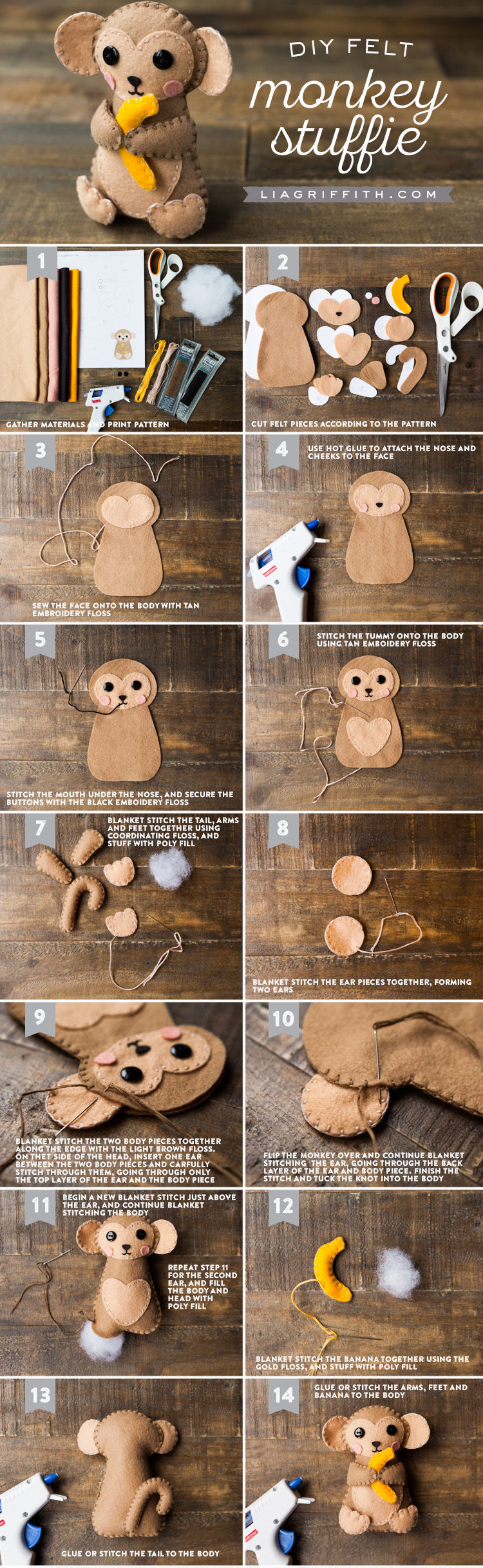 monkey felt template